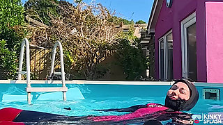 Neoprene Pool Swim Snorkel Breath-holds in Tight Mares Wetsuit