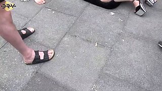 87 Guys Creampie UK and German Sluts in Public Washroom