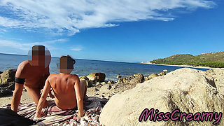 Strangers Caught My Wife Touching and Fucking My Big Cock on a Nude Beach