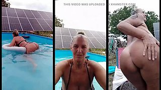 Lukerya Hot Summer Pool Solo - Big Booty MILF Outdoor Amateur Homemade