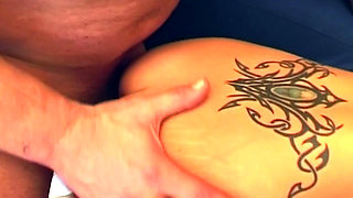 Busty Blonde Babe Stretched Wide in Sloppy Couch Pounding