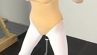 White Silk Gymnastics Uniform Rope and Metal Confinement (part 2)