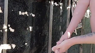 Outdoor Shower Oral Sex Couple