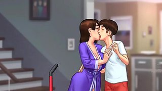 Stepmom and Her Best Friend Can't Stop Fucking the Tenant in Summertime Saga