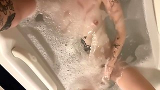 My Skinny Gf Rides Huge Dildo At Bath Time