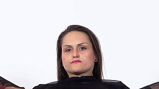 Pussy gaping and fingering of horny pornstar Barbara Bieber