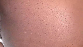 Ebony in Sexy Lingeire Takes White Cock in Her Mouth and in Her Pussy