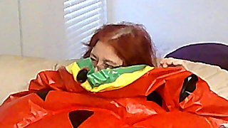 BBW Nurse Vicki Blowing up a Huge Plastic Float That Looks Like a Water Melon Slice