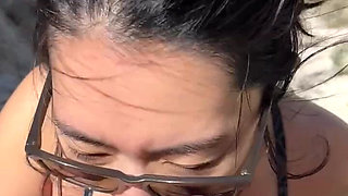 Outdoor Blowjob While Hiking in the Desert - Amateur Wmaf - Cum in Mouth Public BJ Swallow
