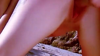 Sexy skinny teen Milky fucked in the ass by stepbrother on the beach with condom