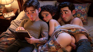 My cuckold loves reading at night and neglects to give me attention, so my boyfriend comes over to sleep with me (AI generated)