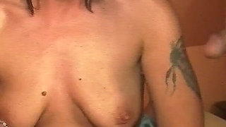 Watch This German Lady Get Covered with Cum in Threesome