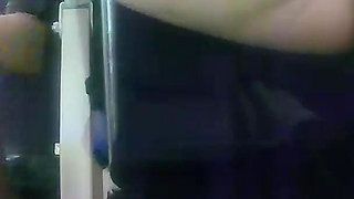 G-string Wedgie Into Her Puffy Pussy Lips - Oiled Camel Toe Close-up While She Plays with My Cock