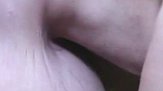 Saggy Fake Tits Get Cumshot