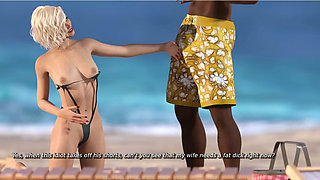 My Hotwife - Gameplay - Roleplay - Beach Picnic - Wife Fucks BBC at Beach