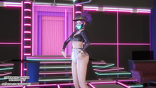 MMD HWASA - NA - Akali Sexy Kpop Dance League of Legends Hentai Uncensored 4K 60FPS