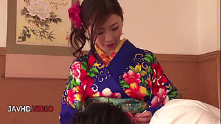 Ayumi Shinoda Sizzles with Seductive Kimono Blow Job Performance Live On-Cam