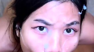 The biggest cumshot on a 18yo cute Thai (Cumpilation #4)