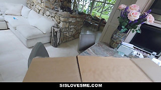 Bratty stepsister gets fooled into sucking cock