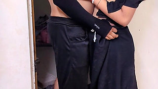 Indian desi stepsister caught fucking with her stepbrother in standing position