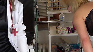 Hot Blonde Teen Vanessa Secret Cums in Gyno Chair