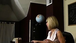 Perfect blond making solo masturbation