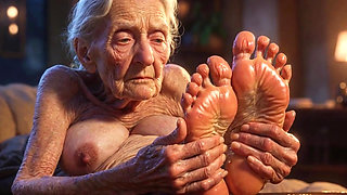 Beautiful Big Wrinkled Feet Oiled up - Oil Dripping From Toes Sensual Massage
