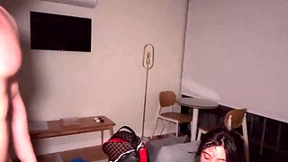 Busty brunette slut enjoys extreme amateur pov blowjob