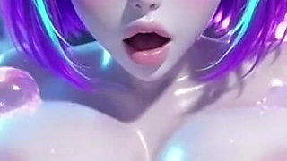 Cute Cyberpunk Girls on Four Legs, Ai Animation