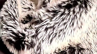 Magic Whore Transformation in Shearling and Uggs. Pee, Deepthroat, Cum on Fur and Squirting