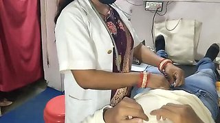 Indian Lady Doctor Hard Fuck - Big Natural Tits Nurse Blowjob & Doggy Style Sex
