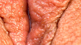 Creamy Orgasm Contractions - Extreme Close up Girl Masturbation - Meaty Pussy Lips