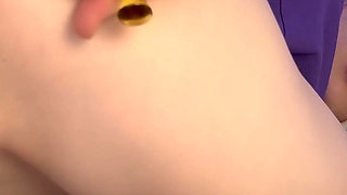 Naughty Teen with Braids Stretching Her Tiny Asshole