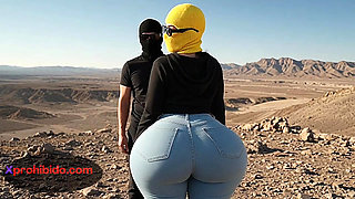 Big Ass Girl Teasing with Her Huge Butt in Tiny Thong