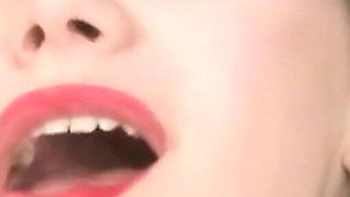Fantastic Busty Young Girl Enjoys with a Sex Machine Fucking Her Shaved Pussy