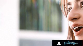 Girlsway - huge boobed cougar Rachael Cavalli is facefucked by babysitter while her spouse is busy working