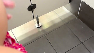 Italian Webcam Star Blonde 18 Masturbates in the Cinema and Squirts in the Toilet