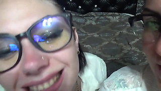 Two business women taunt you with their mouths & tongues before eating you whole!