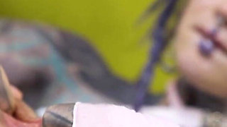 Threesome Anal Only Alternative Dreadlocks Girl Double Anal, Prolapse, Gape