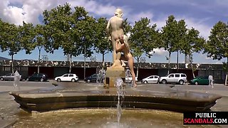 Amateur Beauty Clamped and Bound in Wild Public Play