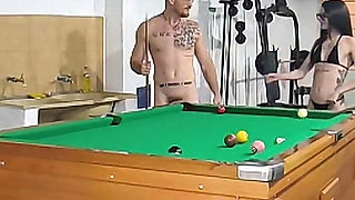 Playing Naked Pool with My Boyfriend and My Father-in-law