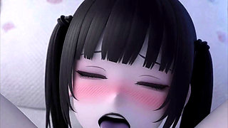 Dullahan Solo 3D _ Headless Anime Girl Uses Her Detached Head to Lick Herself
