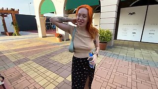 Public Toilet Fuck with Hot Redhead Stranger - Deep Throat BJ & Doggy Style Sex