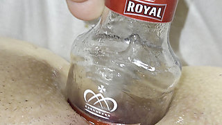Extreme Anal Insertion with a Bottle Close up