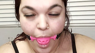 Big Tits, Lots of Spit & a Ball Gag Solo Fun