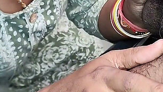 Indian Desi Wife Blowjob Sucking Cumshot on Neck in Bathroom