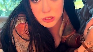 Hot Russian damsel in doggystyle with green eyes -