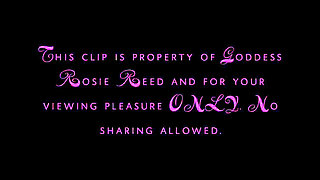 Loser- Goddess Rosie Reed Humiliates Loser Slaves in a Purple Shiny Bikini- Bratty Loser Signs & Middle Finger-1080p HD
