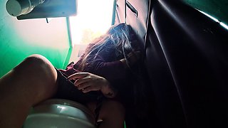 Glory hole blonde blowjob slut double facial