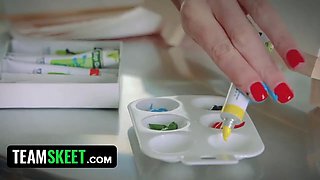 Teamskeet - magnificent cougar uses her stepson as bare model